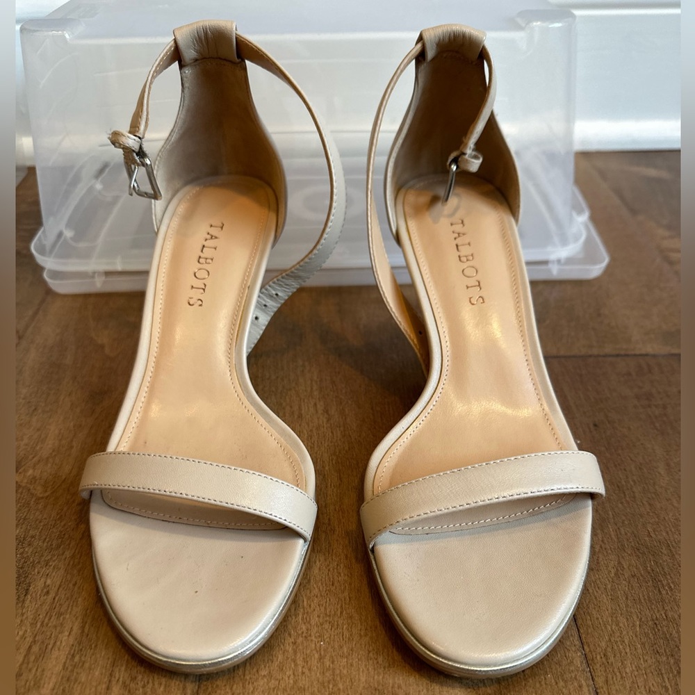 Talbots Nude Open Toed Kitten Sandel